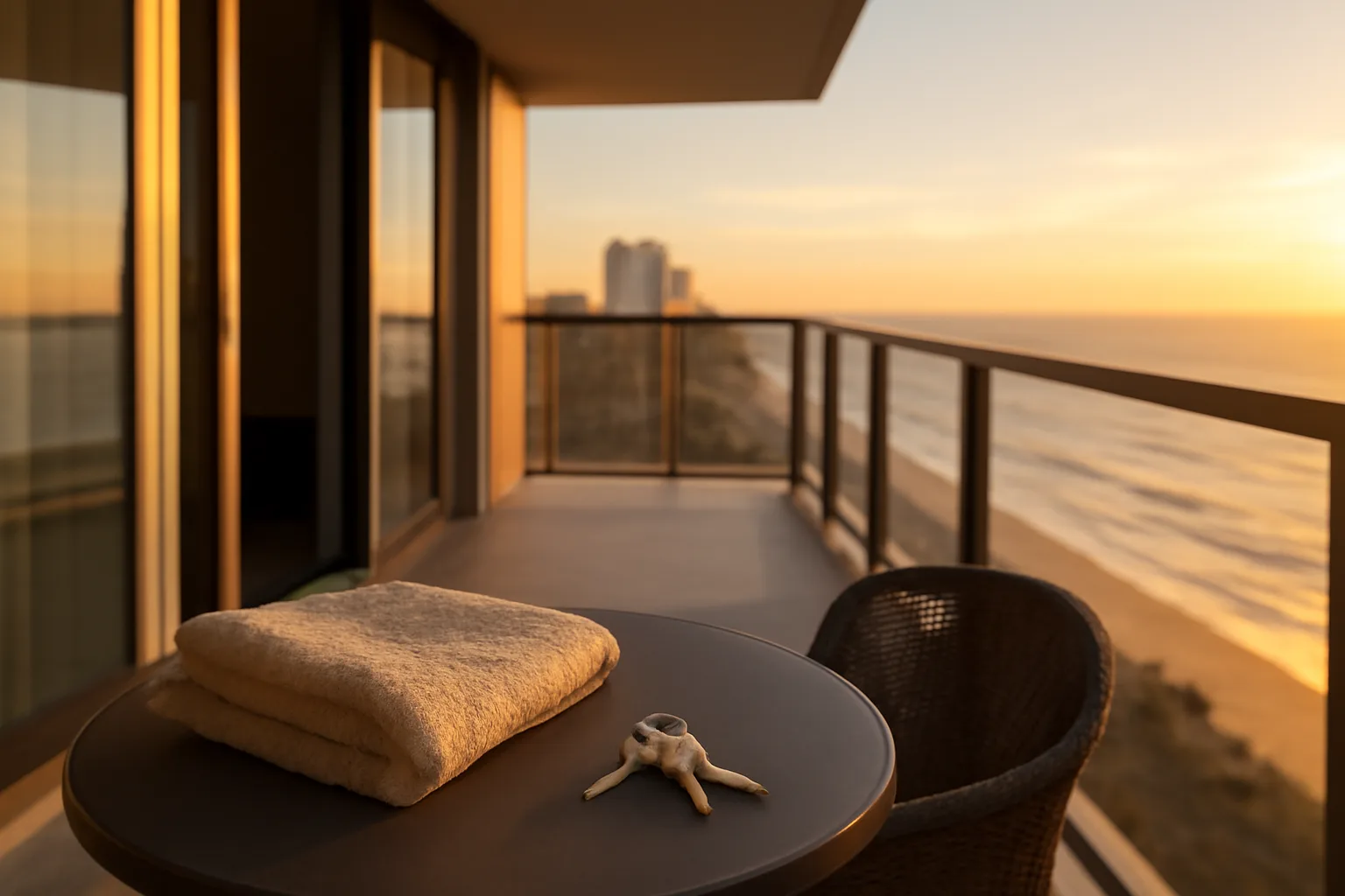 Apartment balcony at sunset representing Abu Dhabi rental contract registration and tenancy