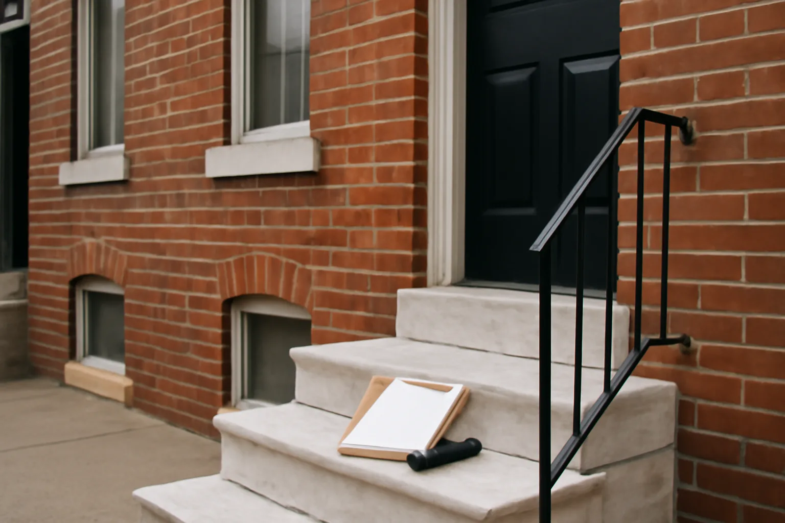 Baltimore rowhome steps where a rental inspection is about to take place