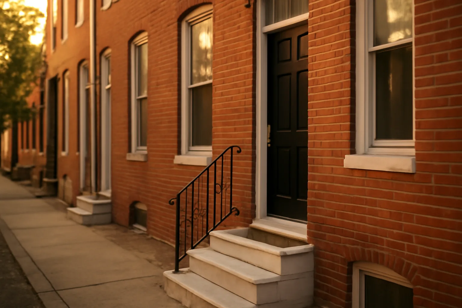 Baltimore rowhome with marble steps, a common short term rental license property type