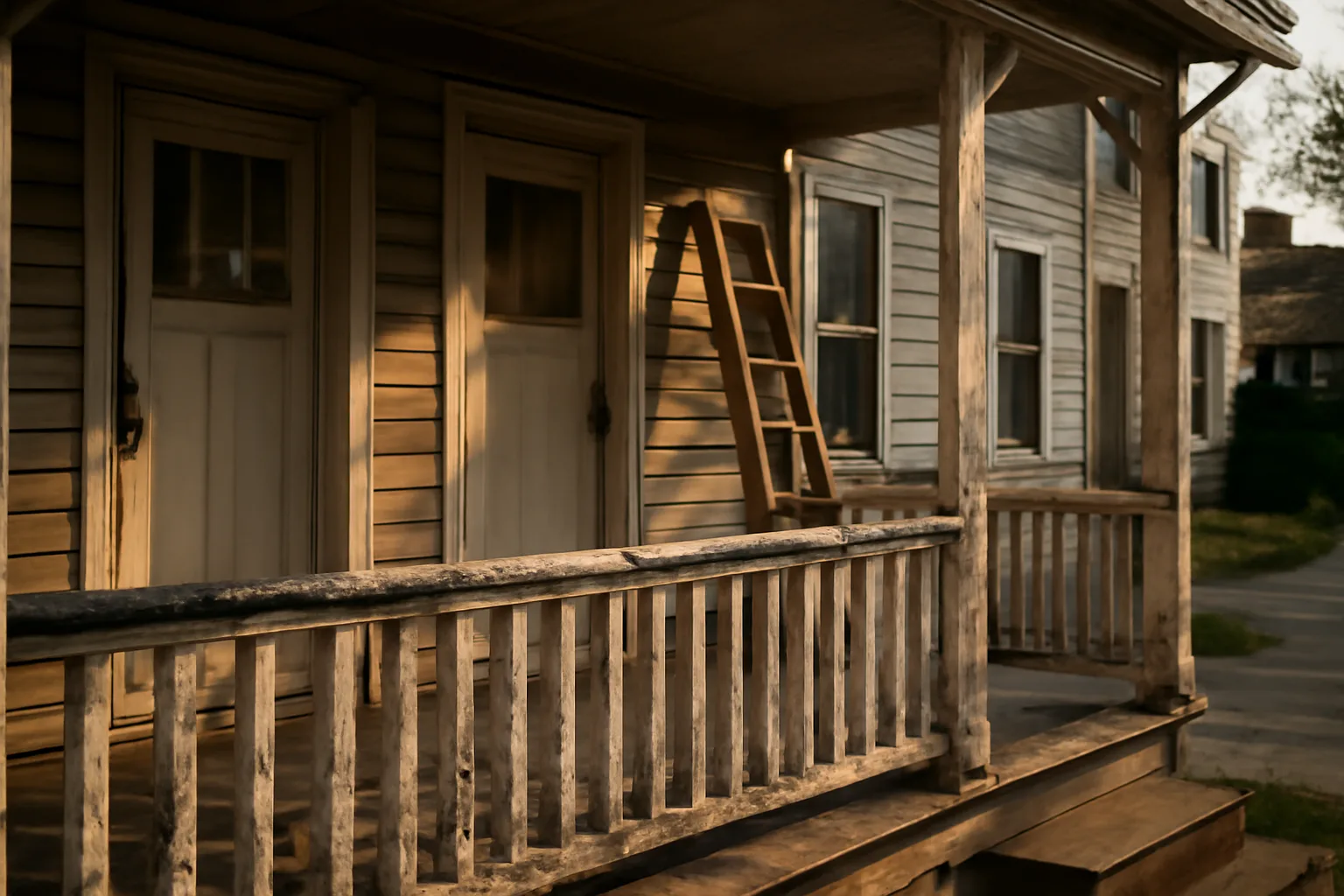 New Jersey rental duplex porch showing exterior condition relevant to booth rental license nj questions