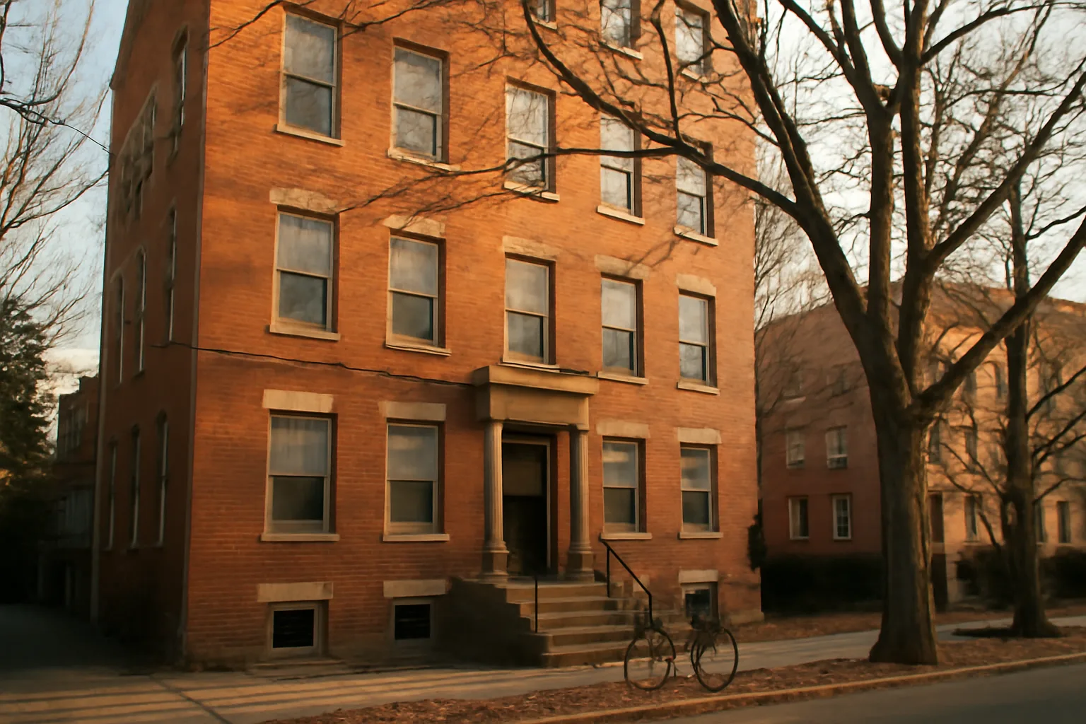 Brick triple-decker apartment building representing a Boston rental registration property