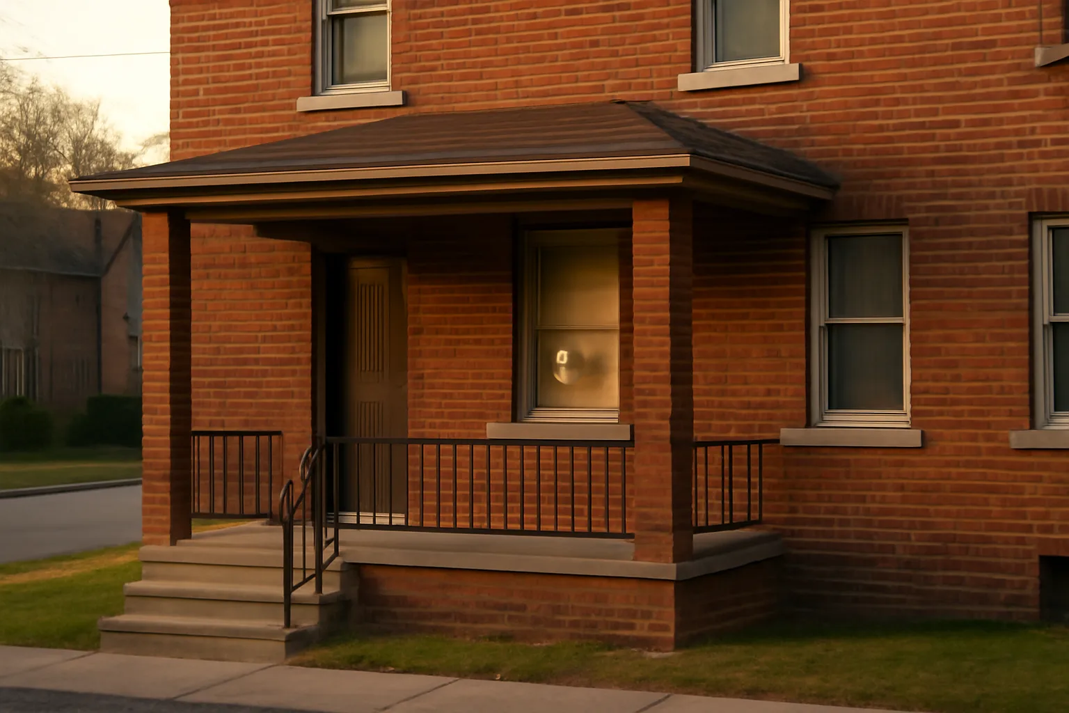 Brick duplex rental property exterior representing city of Grand Rapids rental registration compliance