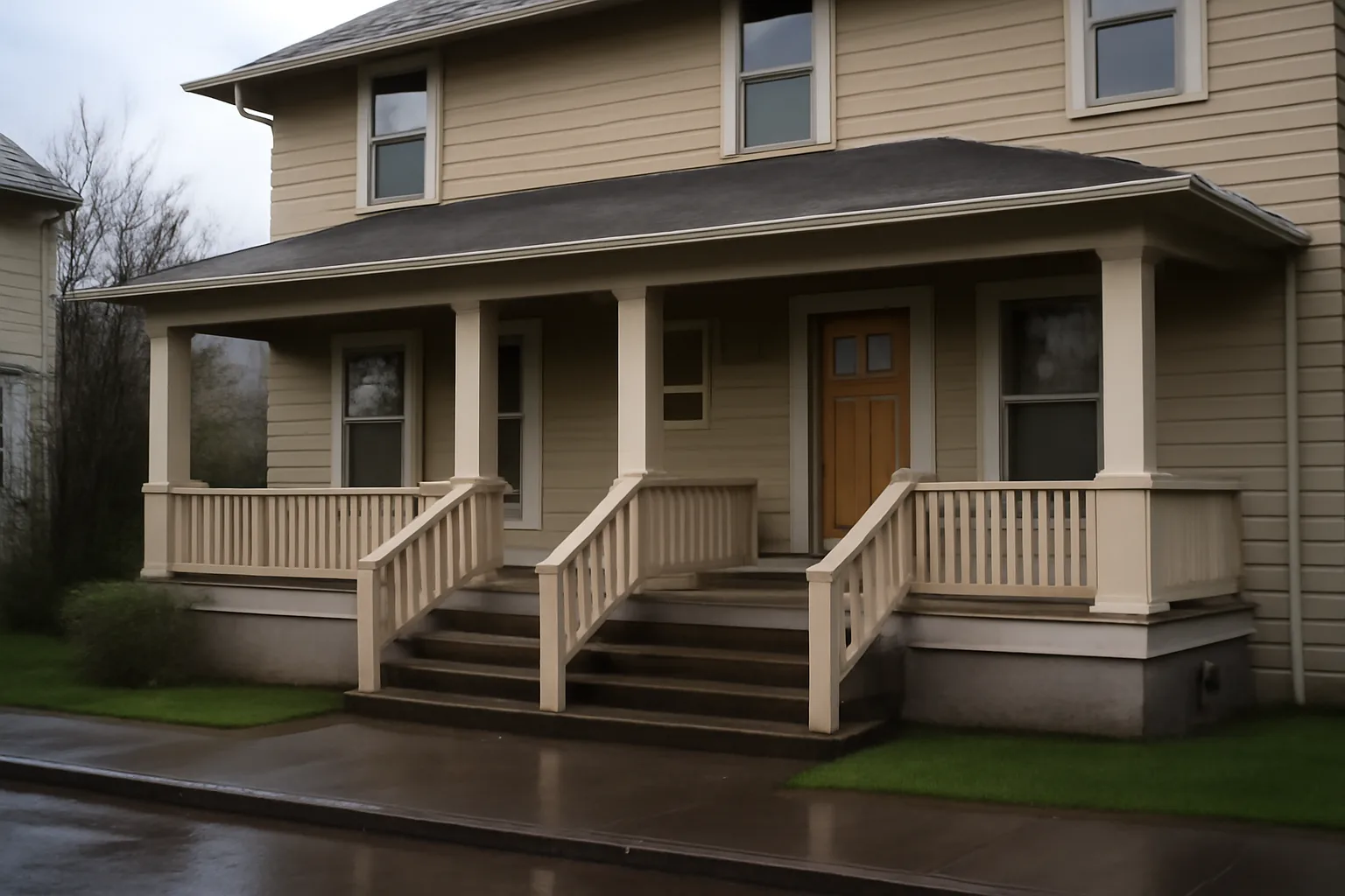 Portland duplex rental property exterior in morning light, city of Portland rental registration context