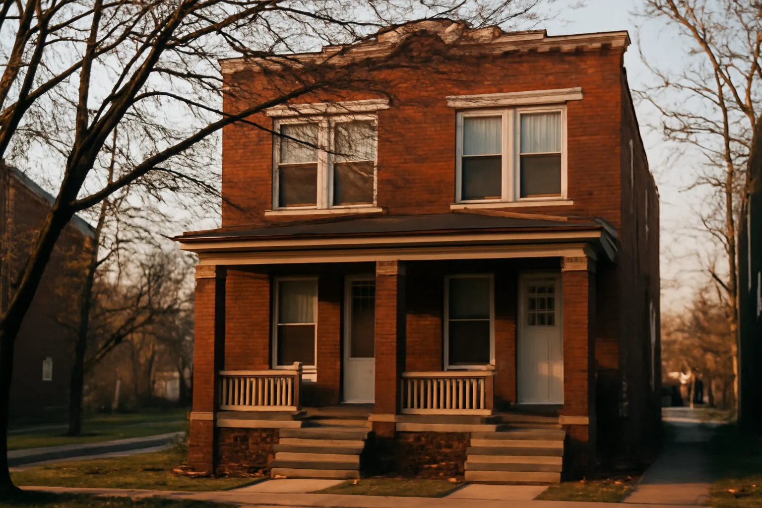 Brick duplex rental property exterior representing Cleveland rental registration compliance