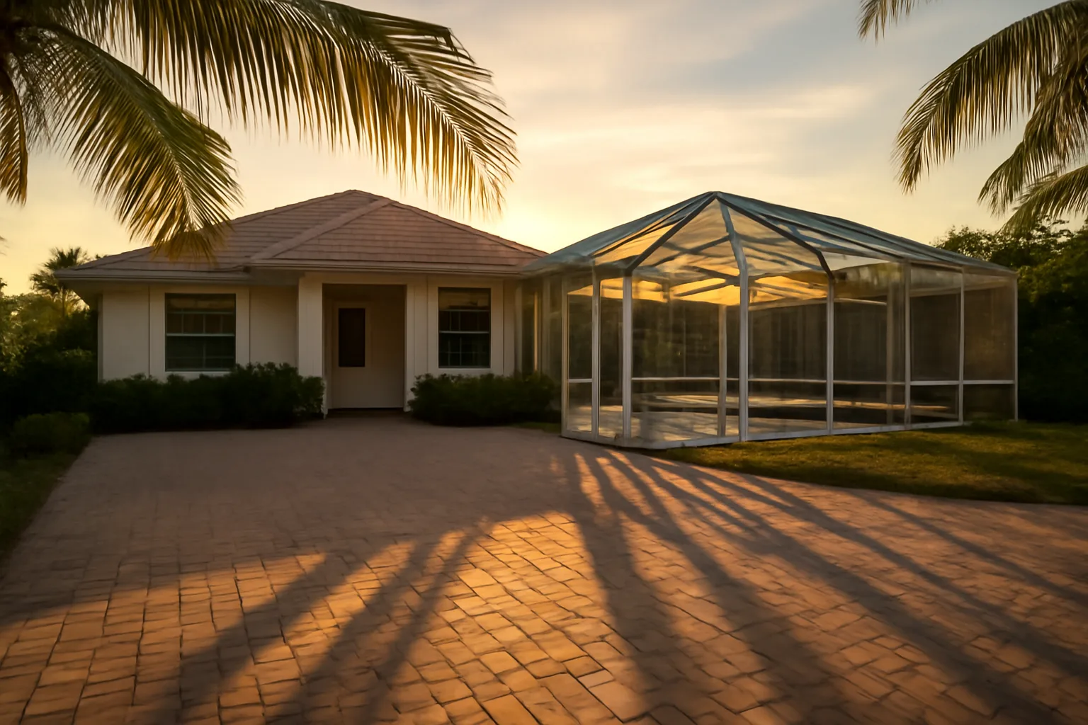 Florida vacation rental home with pool enclosure representing Collier County short-term rental registration