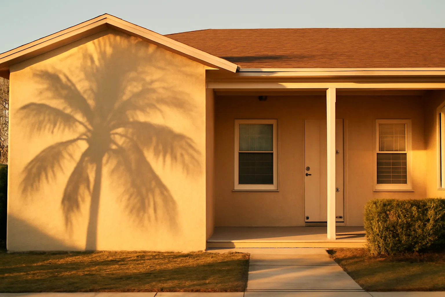 Florida duplex rental exterior at dusk representing landlord license compliance
