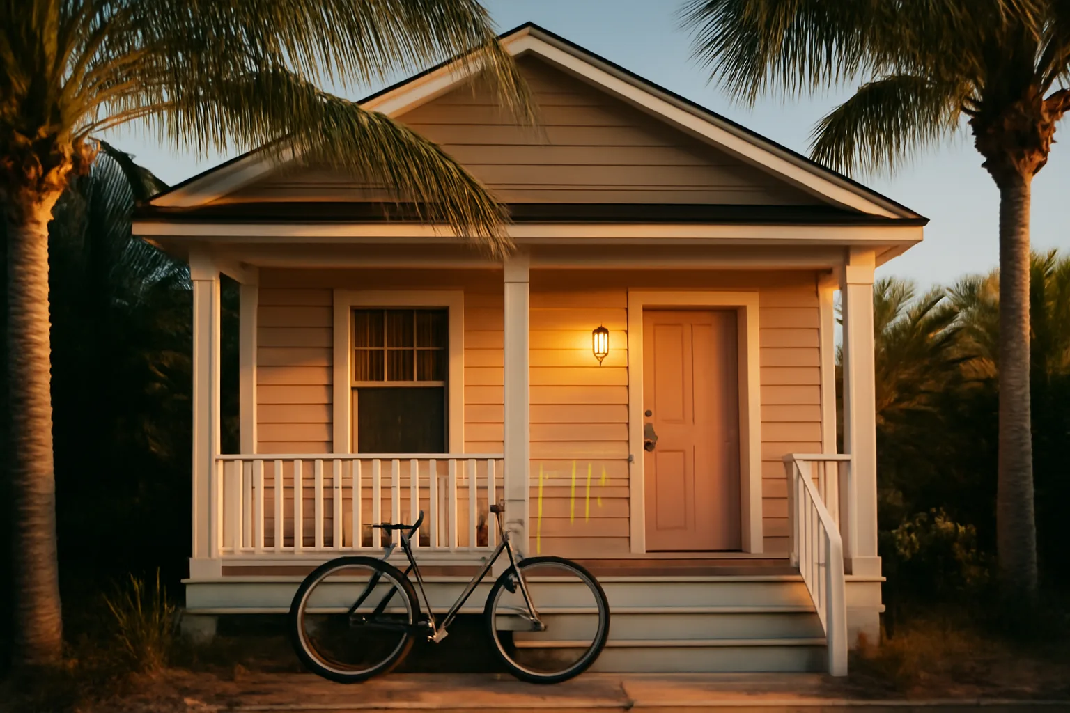 Florida bungalow rental at dusk illustrating short term rental laws for hosts