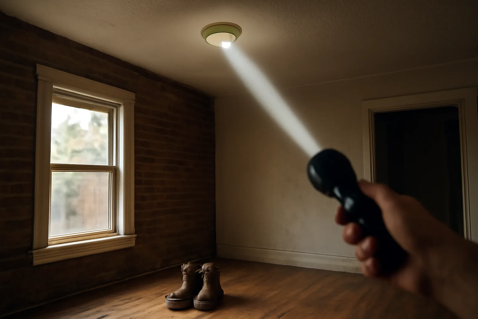 Inspector checking a smoke alarm during a Grand Rapids rental inspection walkthrough