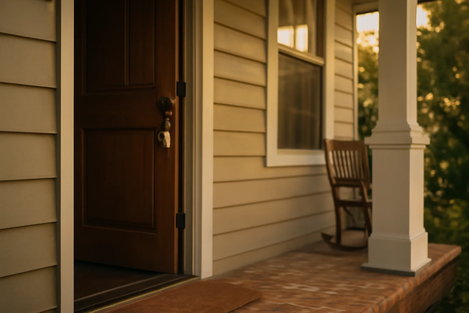 Houston rental home front door with keys, illustrating landlord entry notice requirements