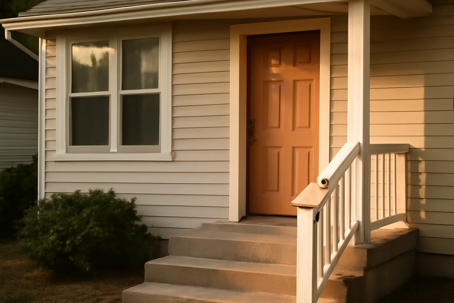 Landlord reviewing a rental unit exterior before a HUD-VASH inspection visit