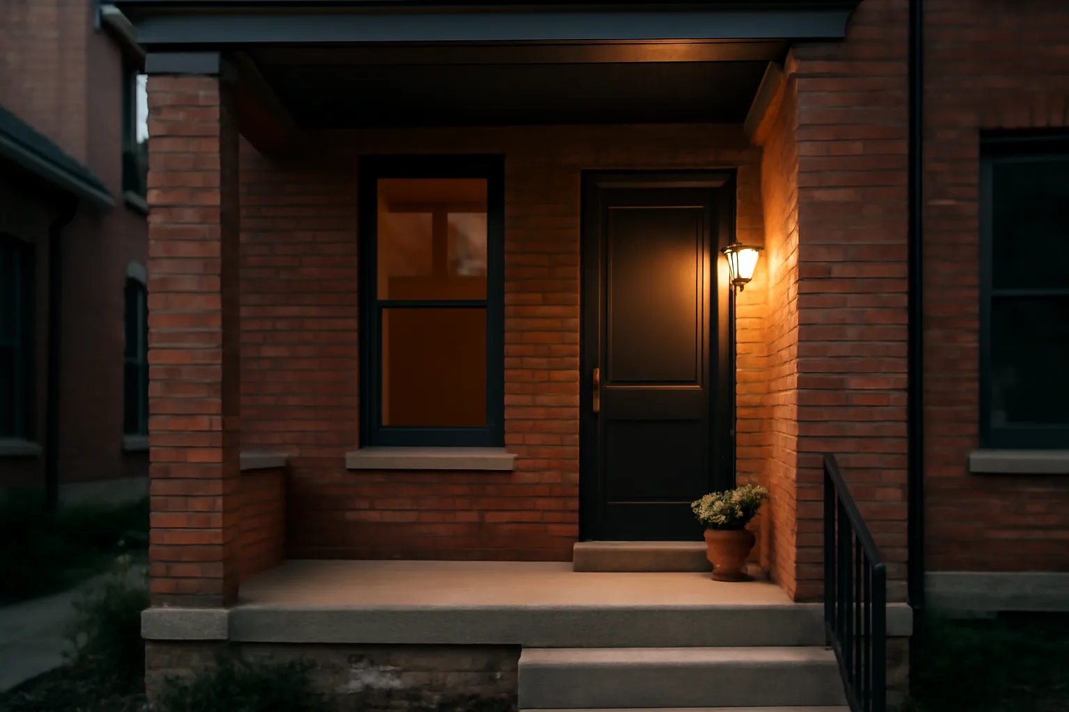 Brick Louisville rowhouse porch representing a short-term rental registration property