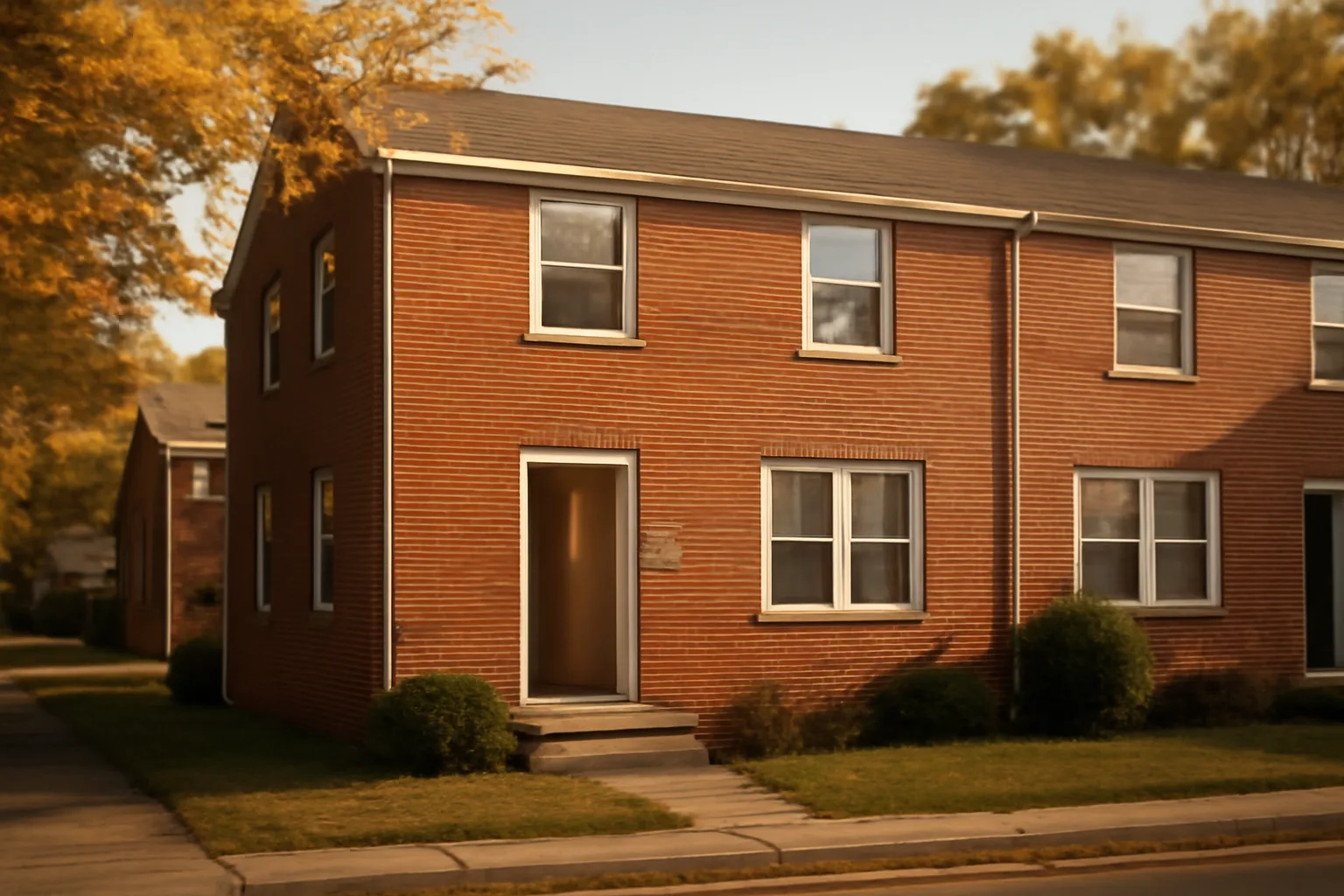Brick rental duplex exterior representing New Castle County rental registration requirements