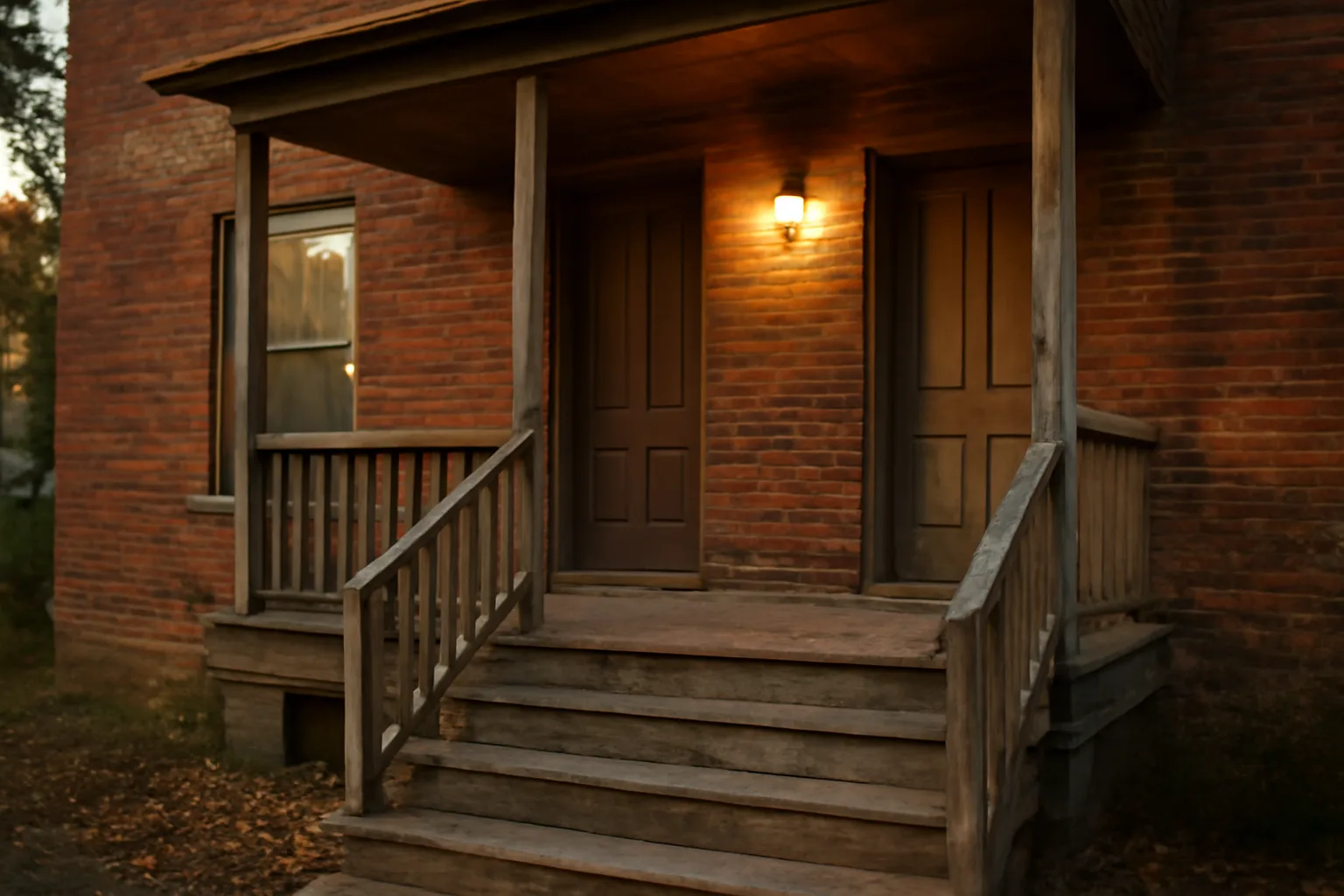 Brick Ohio rental duplex porch, illustrating city rental registration and inspection concerns