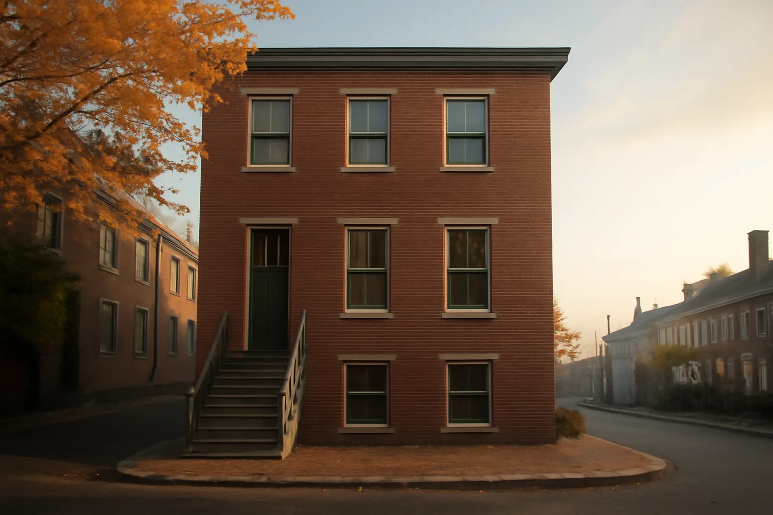 Brick rowhouse in Portland, Maine used as a short-term rental property