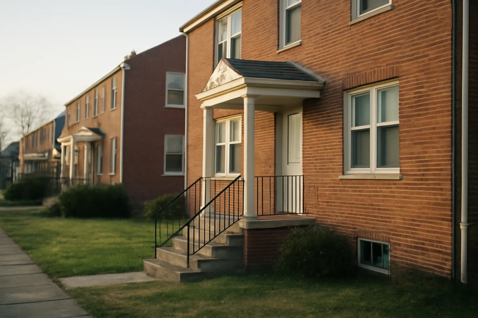 Brick rowhouse exterior representing a Prince George's County rental property