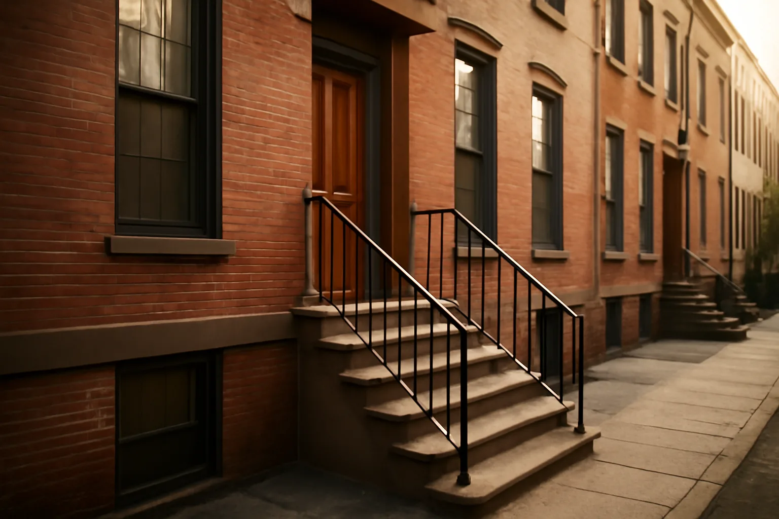 Brick rowhouse rental building entrance representing DC rental accommodations division rules
