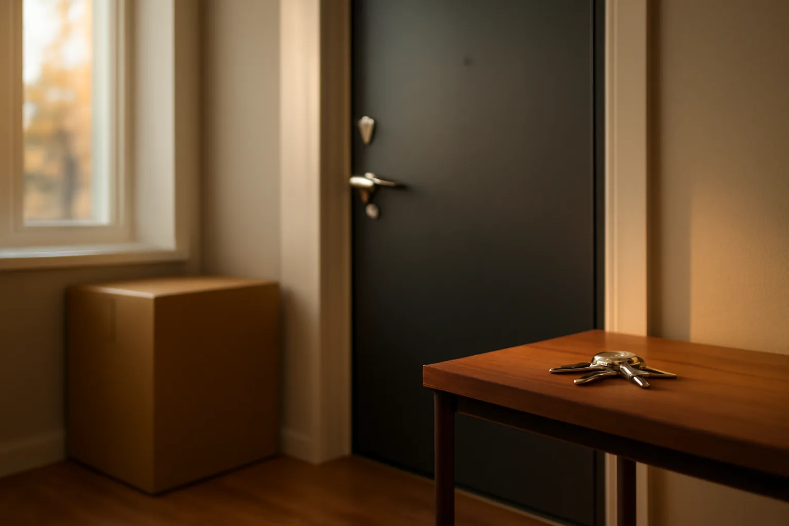 Apartment entryway with keys on a table, illustrating renters insurance and lease requirements