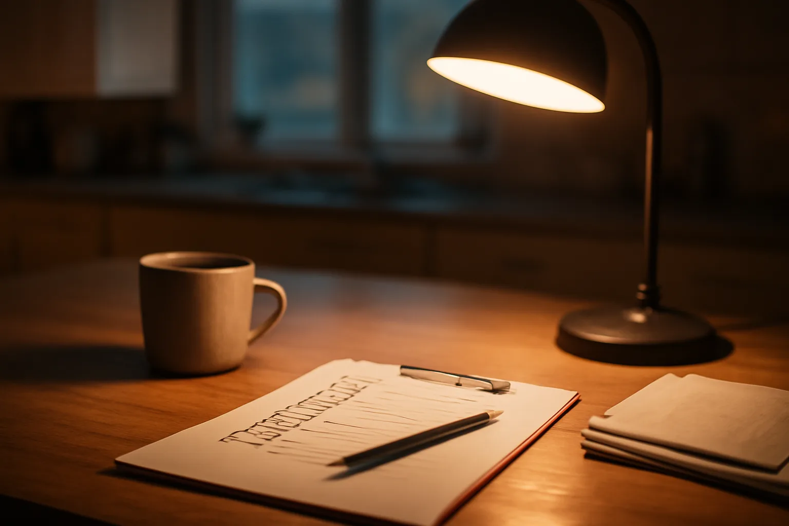 Landlord reviewing paperwork at a table while considering rental license cost