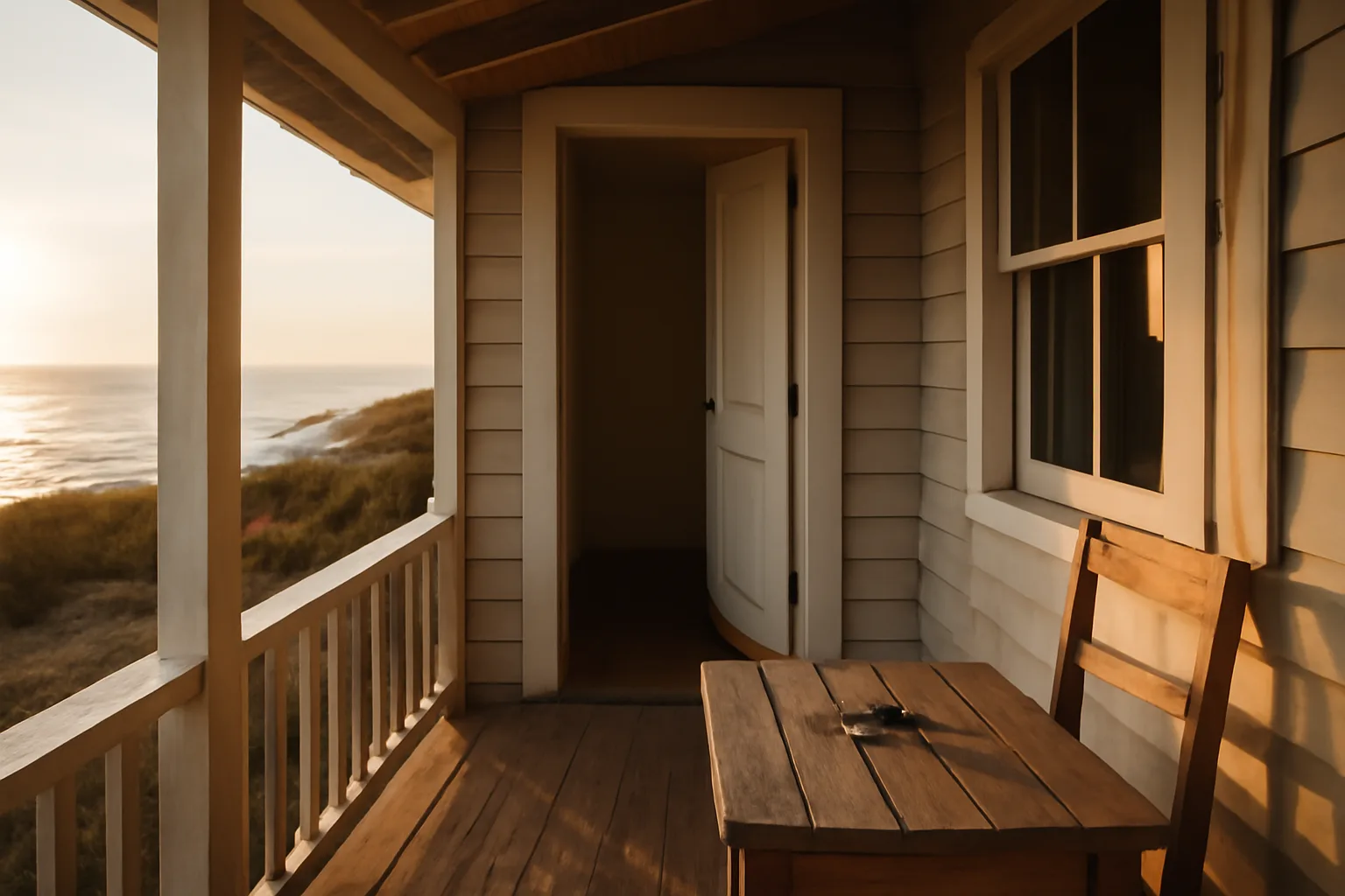 Cottage porch at dusk representing a short term rental license property