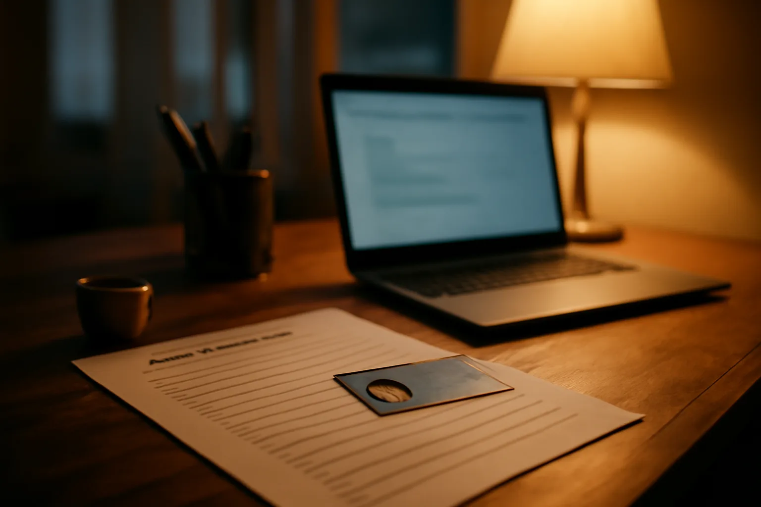 Driver's license and rental application sitting on a landlord's desk